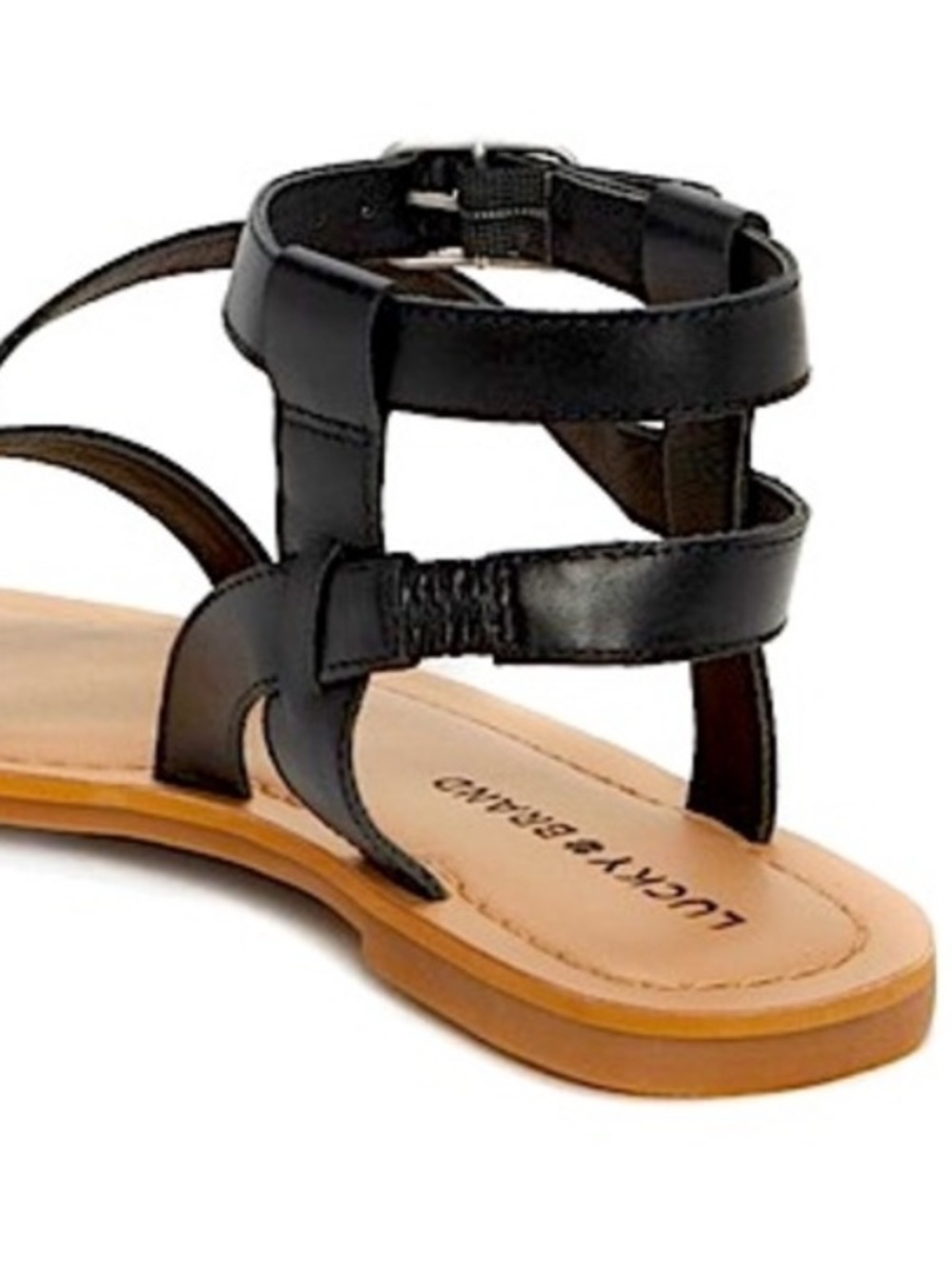 Lucky Brand Black Strappy Ankle Buckle Sandals - Picture 7 of 8
